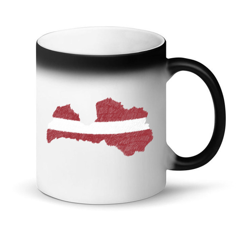 Latvia Map Flag Drawing Line Art Magic Mug | Artistshot