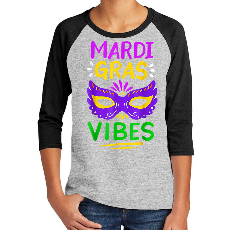 Mardi Gras Parade Mardi Gras Vibes Party T Shirt Youth 3/4 Sleeve by delredske | Artistshot