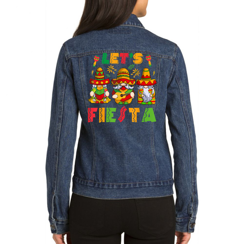 Let's Fiesta Cinco De Mayo Latin Gnomes Mexican Party Poncho T Shirt Ladies Denim Jacket by wiltoban | Artistshot