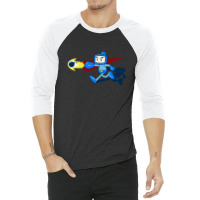 The Blue Bomber Man 3/4 Sleeve Shirt | Artistshot