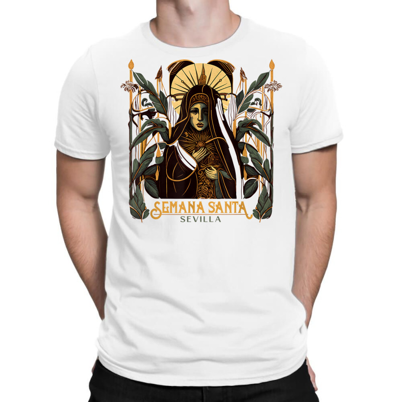 Illustration Of The Virgin Holy Week In Seville T Shirt T-shirt | Artistshot