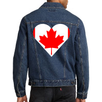 Artistshot Hot Trend Flag Banner Canada Heart International Love Frede Men Denim Jacket | Artistshot