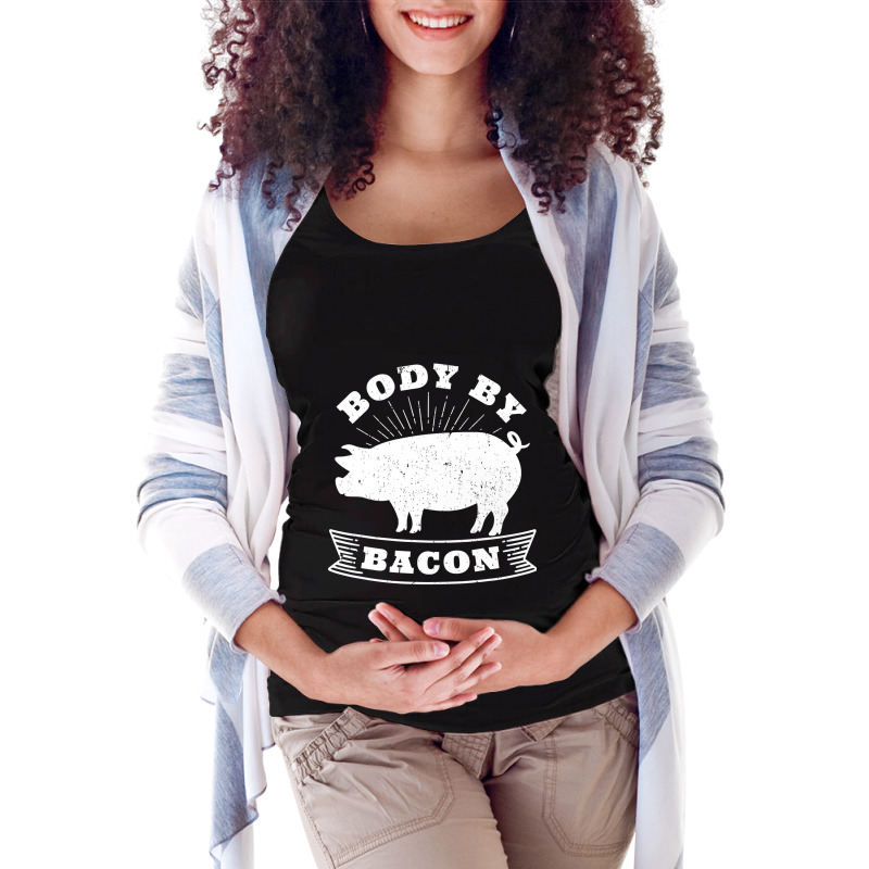 Body By Bacon Low Carb High Fat Ketogenic Diet Maternity Scoop Neck T-shirt by KimberleeWilson786 | Artistshot