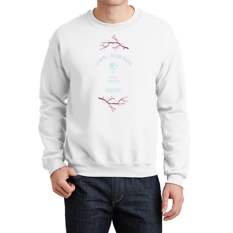 Slow Jogging   Cherry Blossom Edition Crewneck Sweatshirt by itxasdabyf | Artistshot