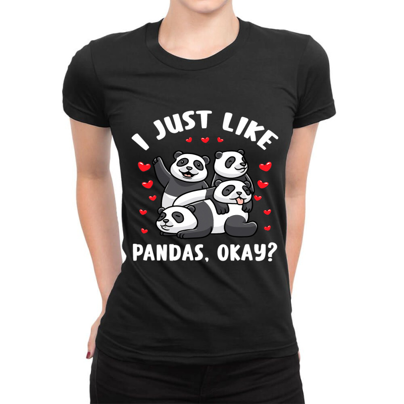 Panda Bear Kawaii Panda Ladies Fitted T-Shirt by SCOTTALLENZ | Artistshot