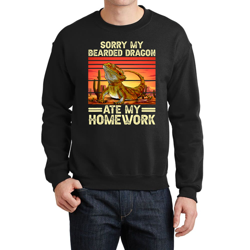 Sorry My Bearded Dragon Ate My Homework 1 2 Crewneck Sweatshirt by AURRADILLARD | Artistshot