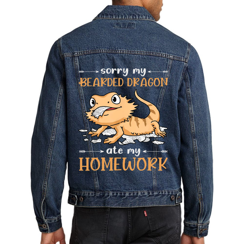 Sorry My Bearded Dragon Ate My Homework 31 Men Denim Jacket by AURRADILLARD | Artistshot