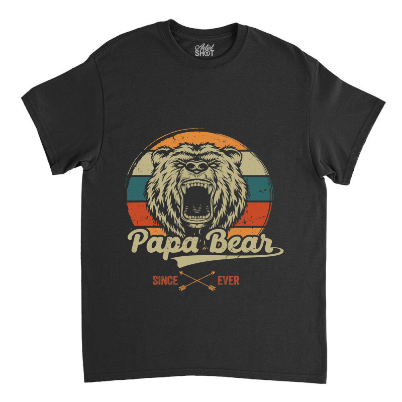 Papabear Papa Bear With Baby Daddy Dad Fathers Day Outfit 2 Classic T-shirt by SCOTTALLENZ | Artistshot