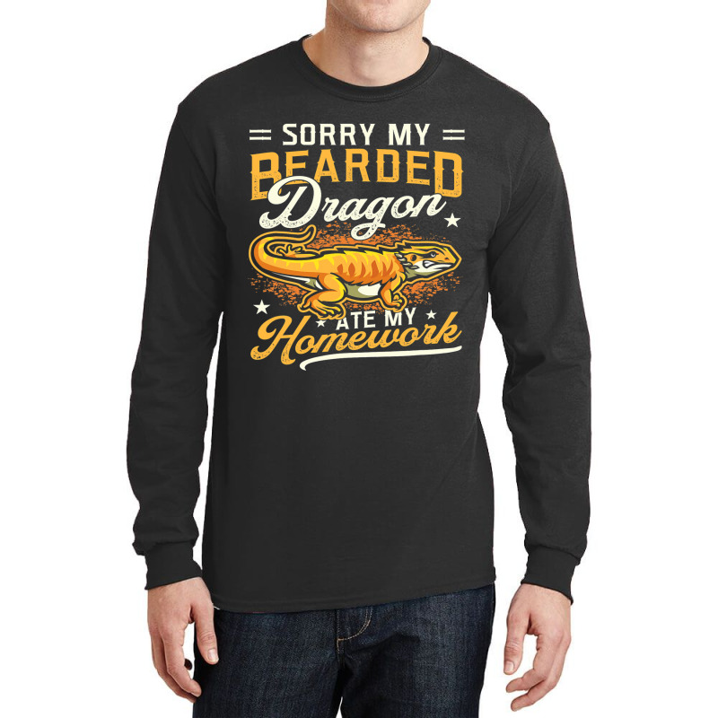 Sorry My Bearded Dragon Ate My Homework Bearded Dragon Long Sleeve Shirts by AURRADILLARD | Artistshot