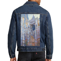 Claude Monet Rouen Cathedral, West Façade Men Denim Jacket | Artistshot