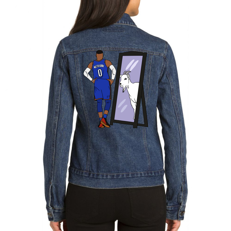 Russell Westbrook Mirror Goat (thunder) Ladies Denim Jacket by romansagathic | Artistshot