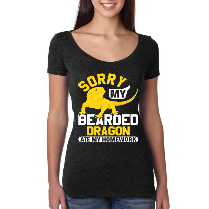 Sorry My Bearded Dragon Ate My Homework Lizard Lover Women's Triblend Scoop T-shirt by AURRADILLARD | Artistshot