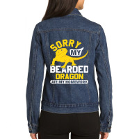 Sorry My Bearded Dragon Ate My Homework Lizard Lover Ladies Denim Jacket | Artistshot