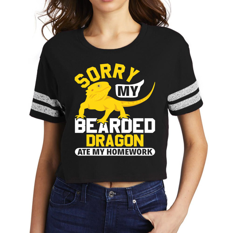 Sorry My Bearded Dragon Ate My Homework Lizard Lover Scorecard Crop Tee by AURRADILLARD | Artistshot