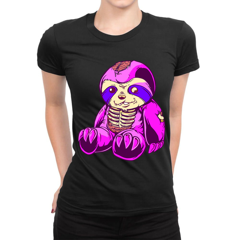 Pastel Goth Kawaii Creepy Bear Skeleton Wicca Witchy Bear Ladies Fitted T-Shirt by SCOTTALLENZ | Artistshot