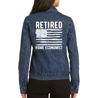 Retired Home Economist Profession American Flag T Shirt Ladies Denim Jacket | Artistshot