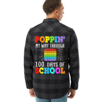 Poppin My Way Through 100 Days Of School Colorful Boy Girl T Shirt Flannel Shirt | Artistshot