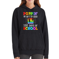 Poppin My Way Through 100 Days Of School Colorful Boy Girl T Shirt Vintage Hoodie | Artistshot