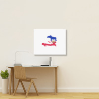 Haiti Map Flag Drawing Line Art Landscape Canvas Print | Artistshot