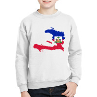 Haiti Map Flag Drawing Line Art Youth Sweatshirt | Artistshot