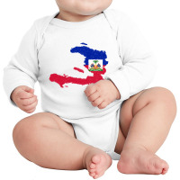 Haiti Map Flag Drawing Line Art Long Sleeve Baby Bodysuit | Artistshot