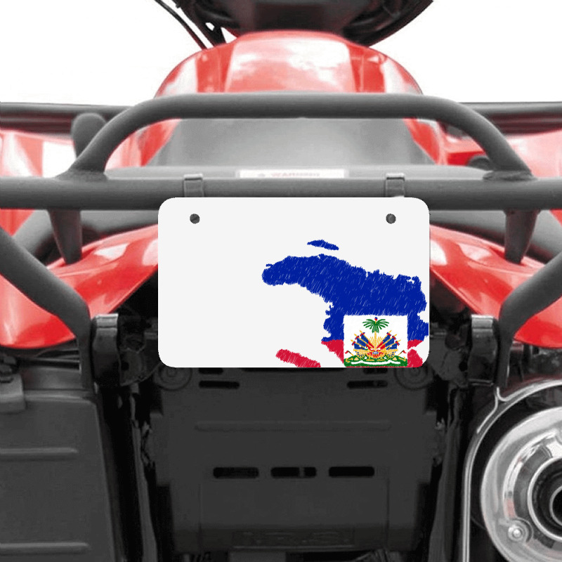 Haiti Map Flag Drawing Line Art Atv License Plate | Artistshot