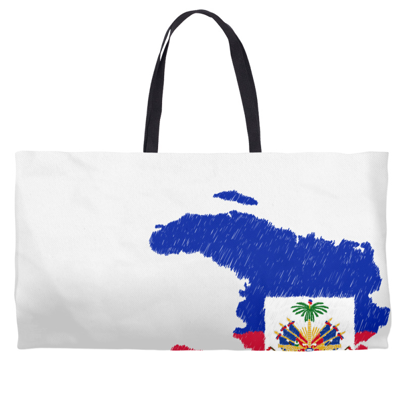 Haiti Map Flag Drawing Line Art Weekender Totes | Artistshot