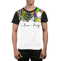 Peace Love King Cake Leopard Mardi Gras Matching Parade T Shirt Graphic T-shirt | Artistshot