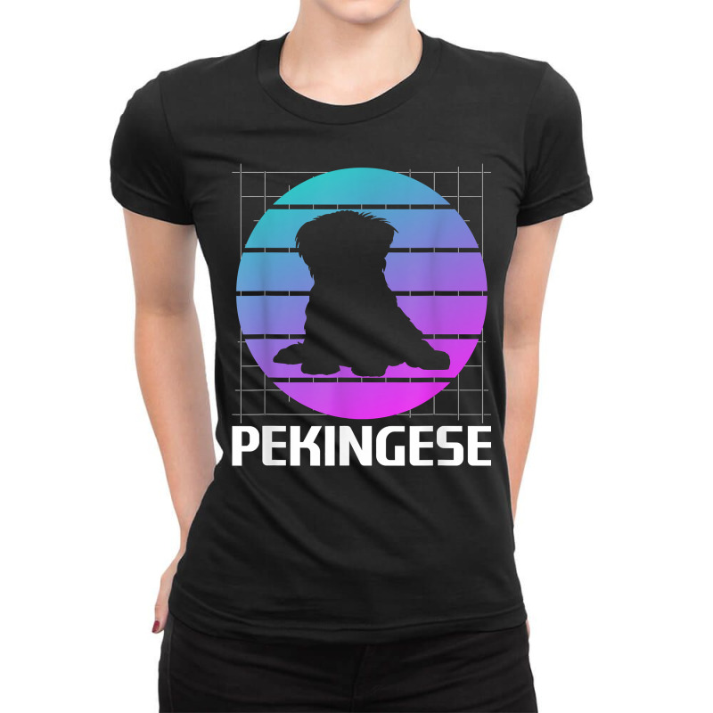 Retro Pekingese Dog Lover T Shirt Ladies Fitted T-Shirt by prix5d5gosson | Artistshot