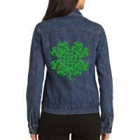 St Patricks Day Dragon Shamrock Clover Irish Ladies Denim Jacket | Artistshot