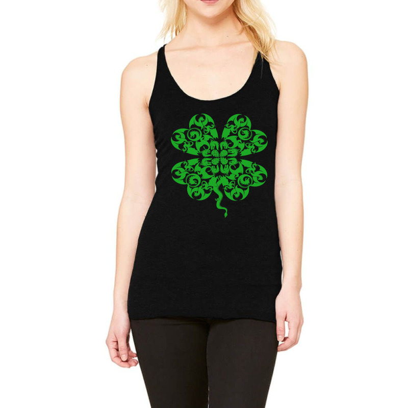 St Patricks Day Dragon Shamrock Clover Irish Racerback Tank by AURRADILLARD | Artistshot