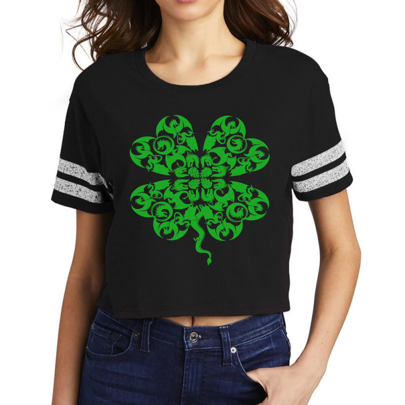 St Patricks Day Dragon Shamrock Clover Irish Scorecard Crop Tee by AURRADILLARD | Artistshot