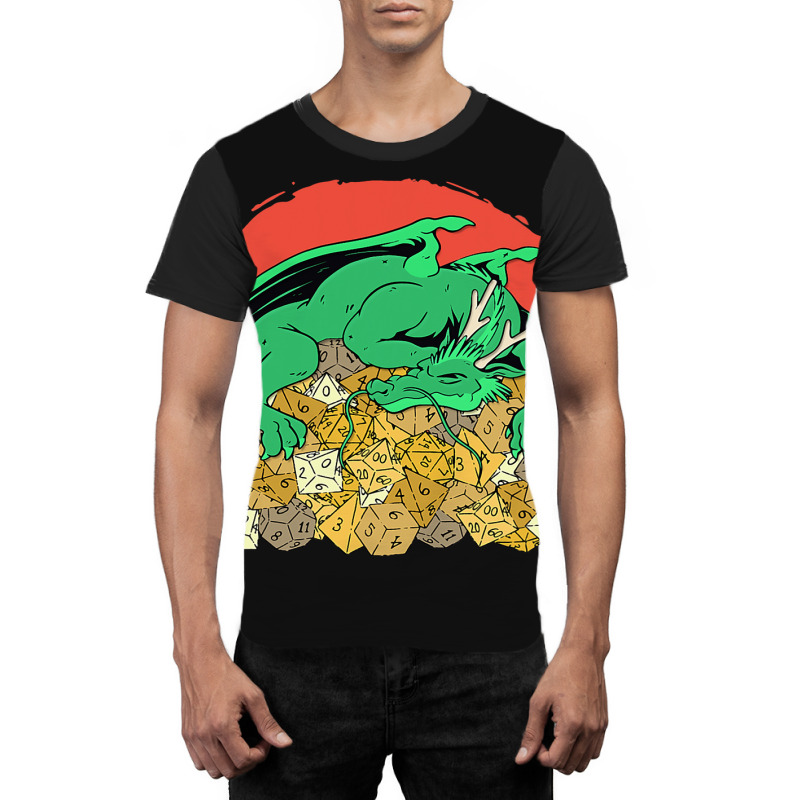 Strong Dragon Protects Dices For Player Graphic T-shirt by AURRADILLARD | Artistshot