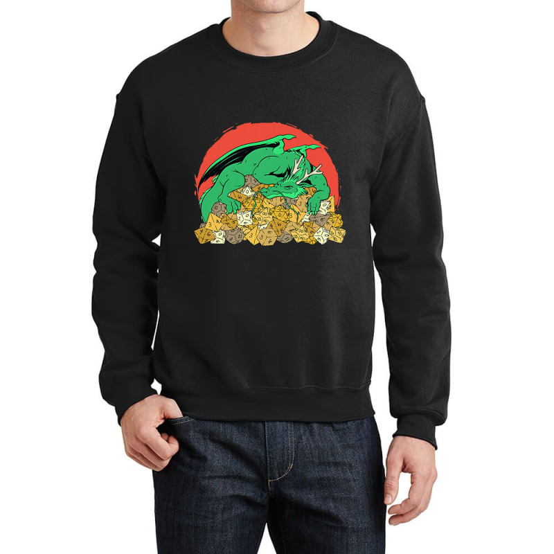 Strong Dragon Protects Dices For Player Crewneck Sweatshirt by AURRADILLARD | Artistshot