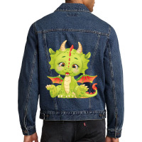 Sugar Cute Baby Dragon Green Dragon 1 Men Denim Jacket | Artistshot