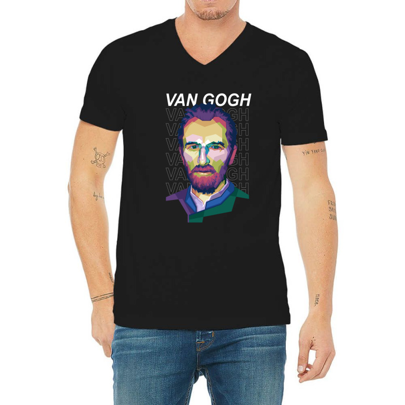 Van Gogh Pop Art Wpap V-neck Tee | Artistshot