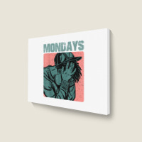 Vintage Aesthetic Graphic Design I Hate Mondays T Shirt Landscape Canvas Print | Artistshot