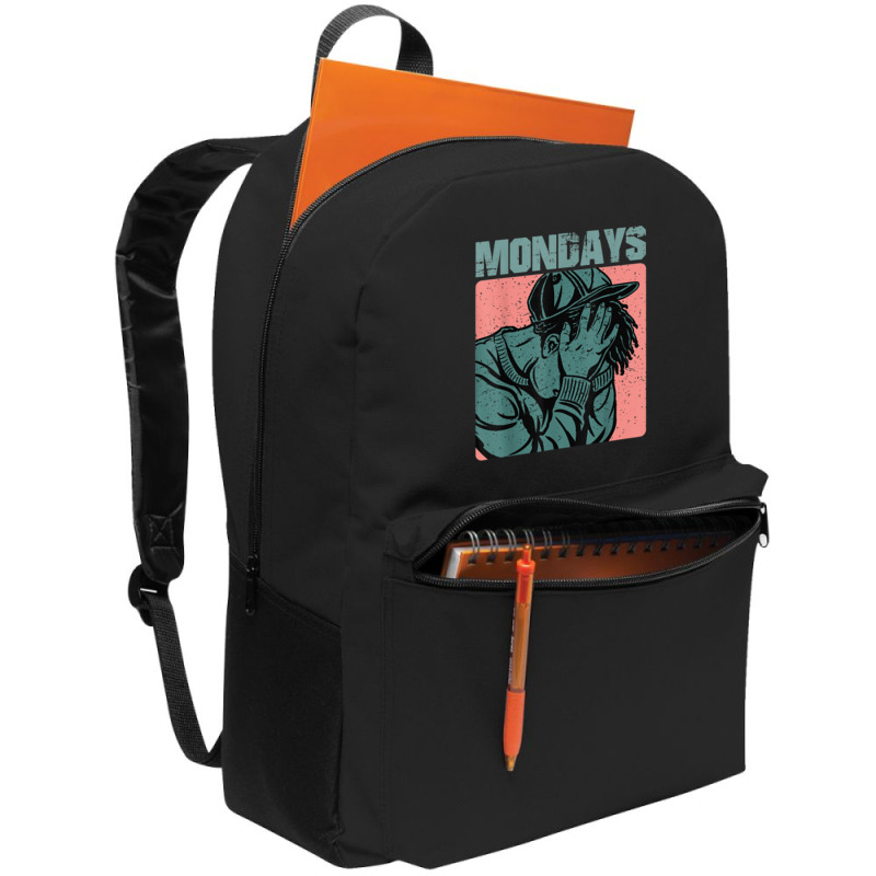 Vintage Aesthetic Graphic Design I Hate Mondays T Shirt Backpack | Artistshot