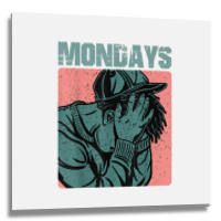 Vintage Aesthetic Graphic Design I Hate Mondays T Shirt Metal Print Square | Artistshot