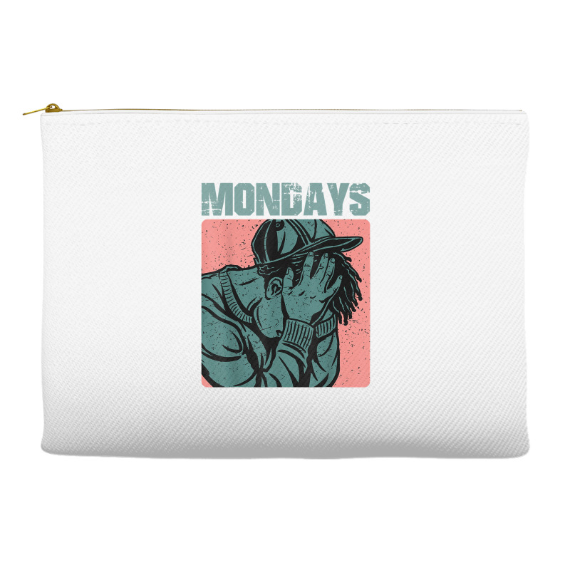 Vintage Aesthetic Graphic Design I Hate Mondays T Shirt Accessory Pouches | Artistshot