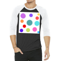 Different Colours And Sizes Circles On White Paper 3/4 Sleeve Shirt | Artistshot