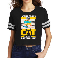 Author Cat Book Poetry Novelist Writer T Shirt Scorecard Crop Tee | Artistshot