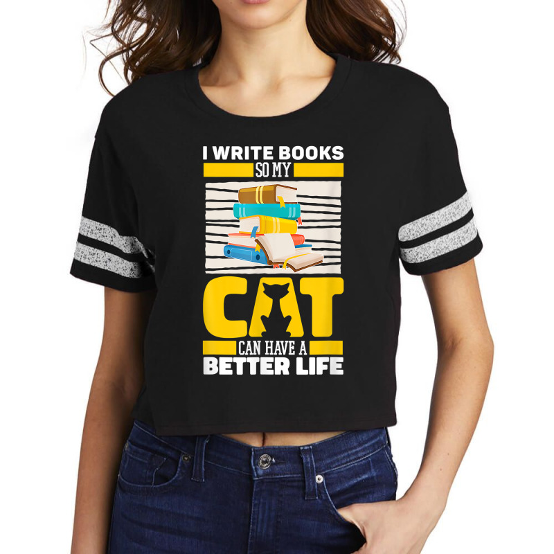 Author Cat Book Poetry Novelist Writer T Shirt Scorecard Crop Tee by latodorjnb | Artistshot