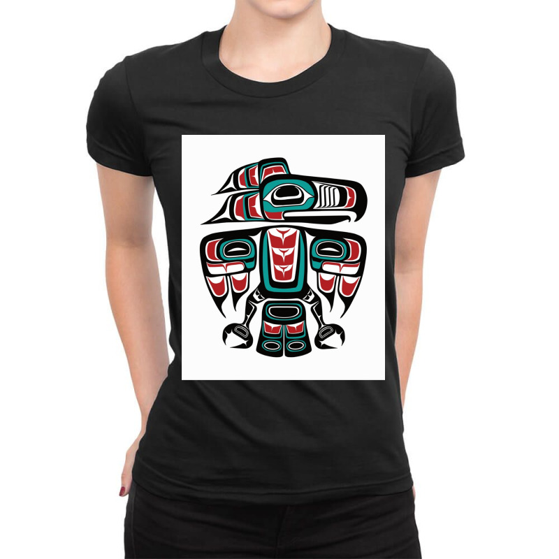 Haida Tlingit Native Raven Totem Greeting Card Ladies Fitted T-Shirt by NancyAllen | Artistshot