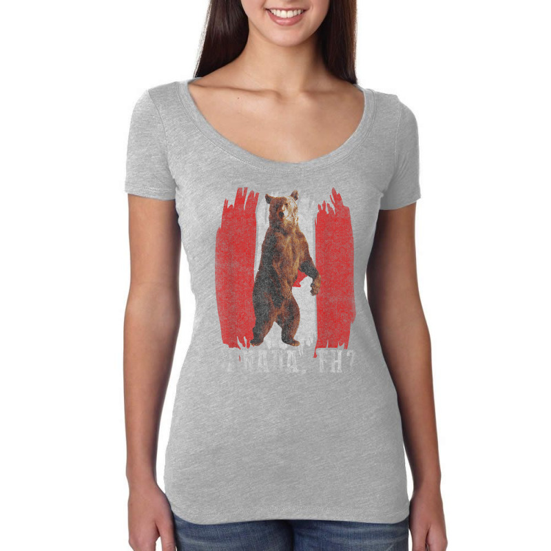 Canada Eh Grizzly Bear Canadian Flag Canada Day T Shirt Women's Triblend Scoop T-shirt by mal1o2poncio | Artistshot