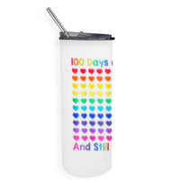 Cute 100 Days Of School And Still Loving It Hearts 100th Day T Shirt Skinny Tumbler | Artistshot