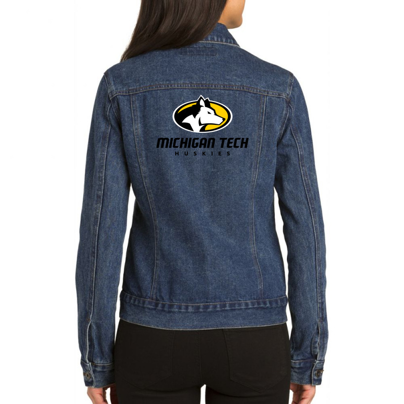 Michigan Tech Huskies Ladies Denim Jacket by Edward C Brunetti | Artistshot