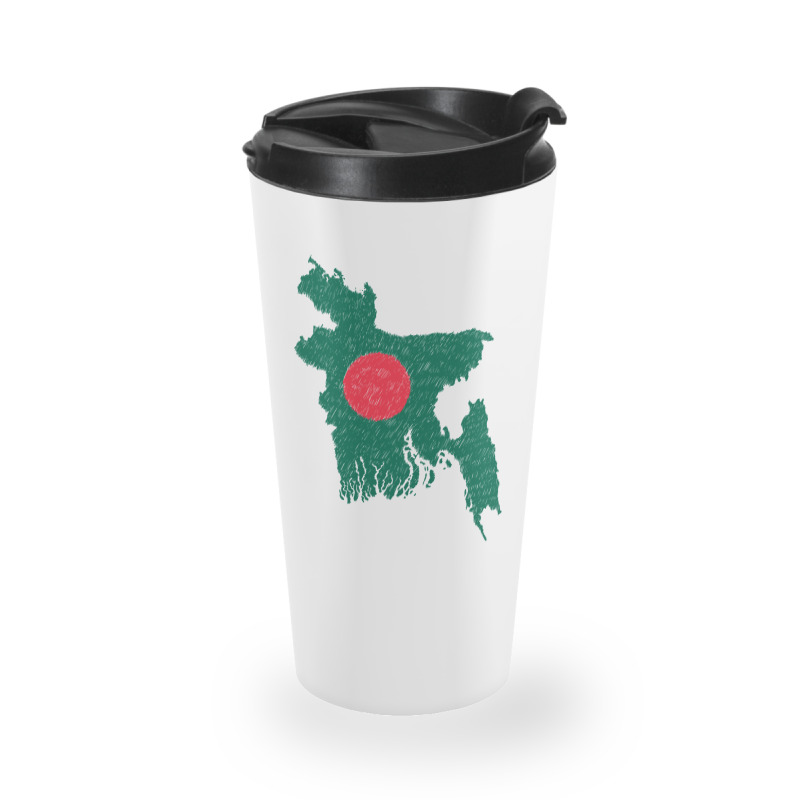 Bangladesh Map Flag Drawing Line Art Travel Mug | Artistshot