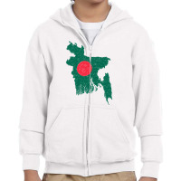 Bangladesh Map Flag Drawing Line Art Youth Zipper Hoodie | Artistshot