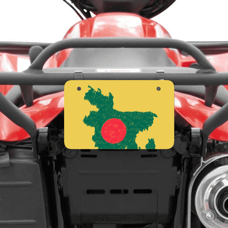 Bangladesh Map Flag Drawing Line Art Atv License Plate | Artistshot